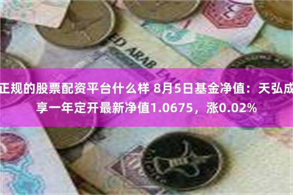 正规的股票配资平台什么样 8月5日基金净值：天弘成享一年定开最新净值1.0675，涨0.02%