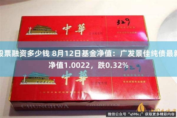 股票融资多少钱 8月12日基金净值：广发景佳纯债最新净值1.0022，跌0.32%