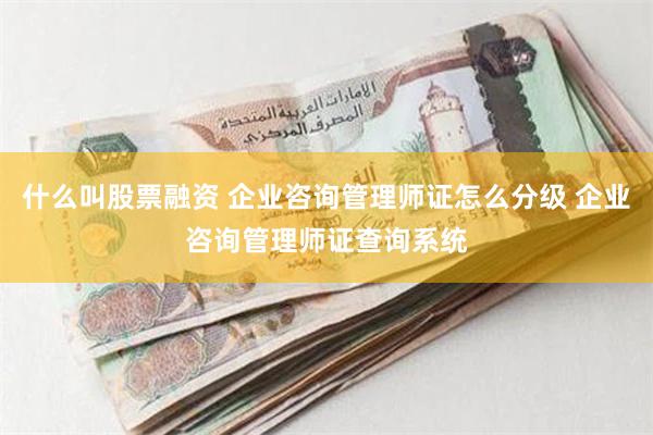 什么叫股票融资 企业咨询管理师证怎么分级 企业咨询管理师证查询系统